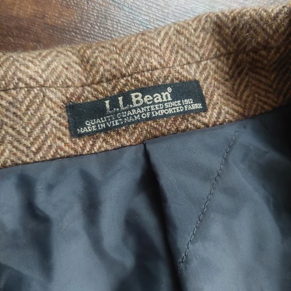 Vintage L.L.Bean Shetland Wool Jacket Brown Insulated Size 50 REG - Picture 10 of 13